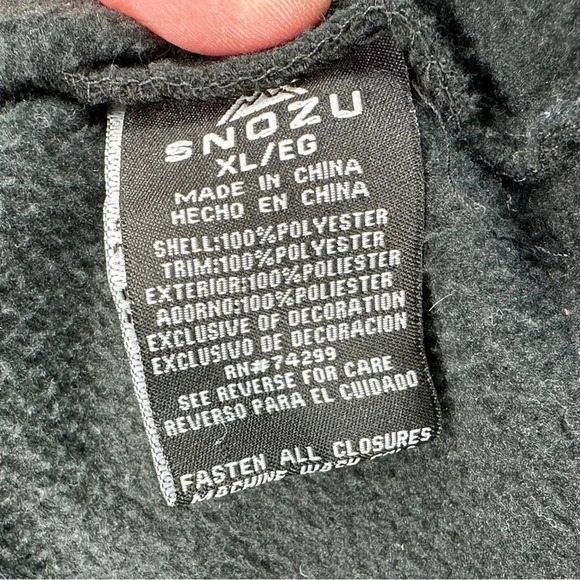 Snozu‎ the Platinum Collection XL black + pink hooded fleece jacket - Picture 7 of 7